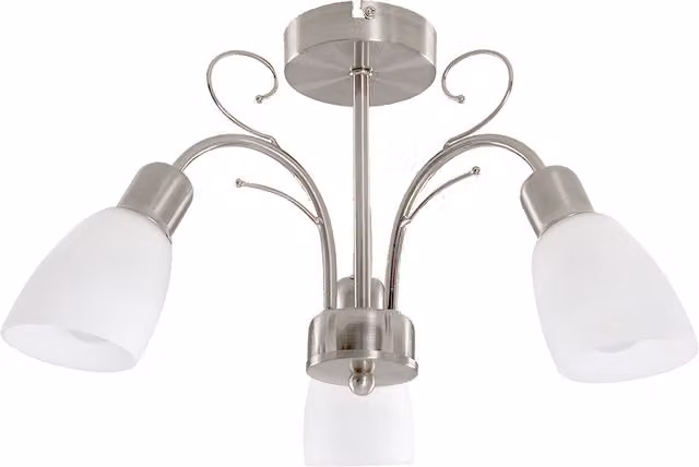 Newlyn 3 Way Brushed Chrome Ceiling Bar Light with White Glass