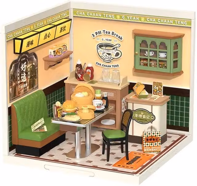 Syntego DIY Hong Kong Bites Cafe Miniature House Kit, Multicolour