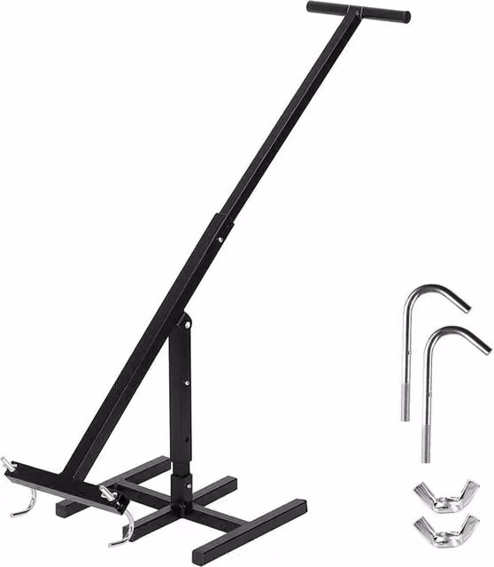 NESTLUNE Manual Wheelie Bin Compactor Dustbin Crusher Tool in Black, W/D/H: 100 x 100 x 44 cm
