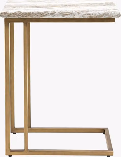Perch & Parrow Luxor Supper Table with Gold Metal and Marble Stone Top