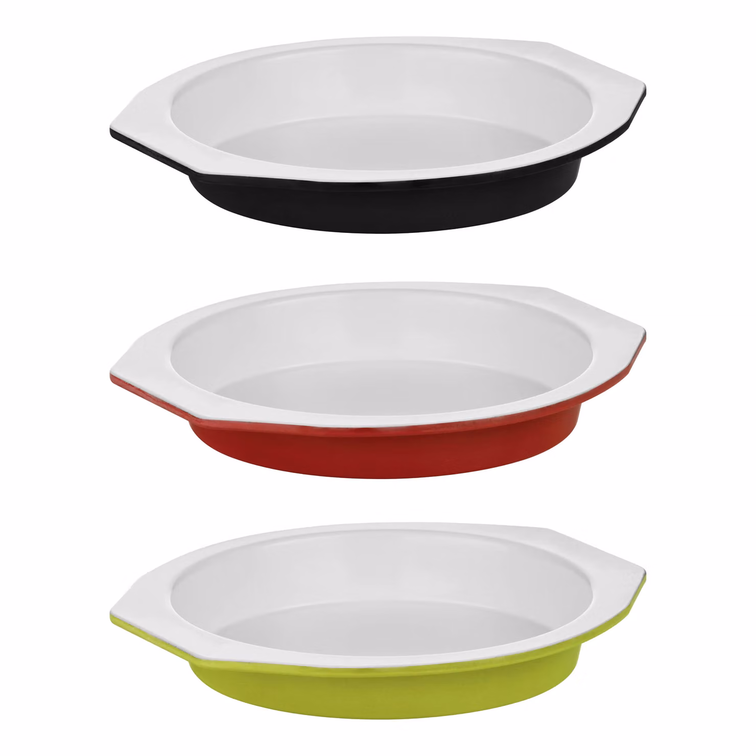Orsina Non-Stick Round Carbon Steel Cake Tin with Handles in Black and White – 2
