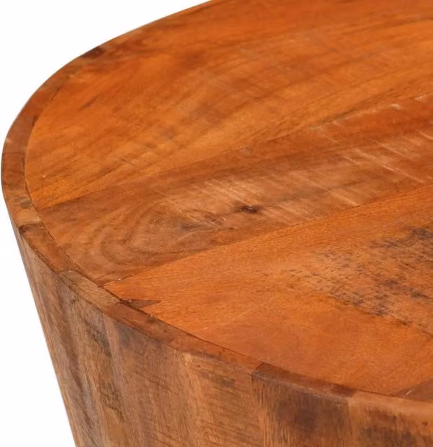 Berkfield Home Beautiful Round Mango Wood Coffee Table in Brown, Diameter: 52 cm, Height: 30 cm