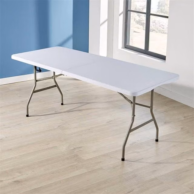 Nordara 5ft White Folding Trestle Table for Camping, Picnics and Garden Use – 1