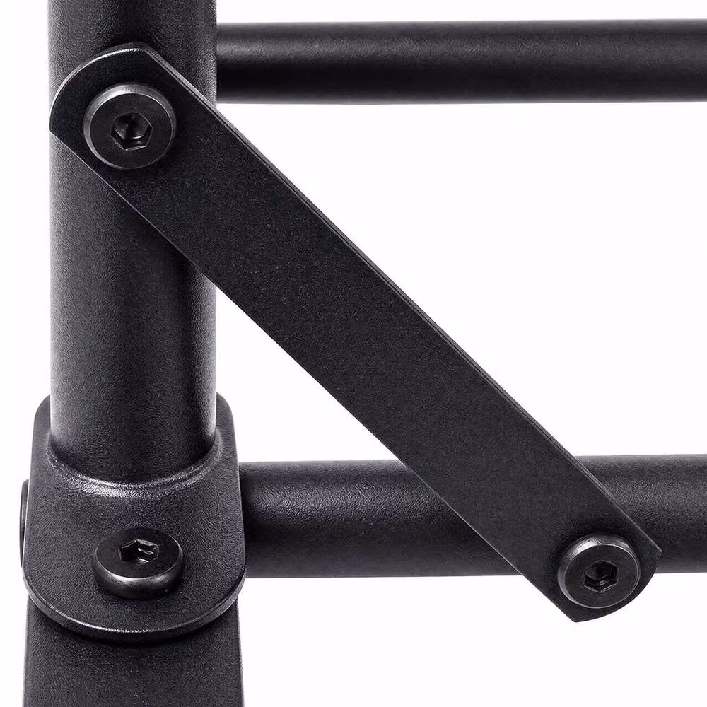 Levede Heavy Duty Carbon Steel Clothes Rail with 2 Rods and Shelf in Matt Black – 3