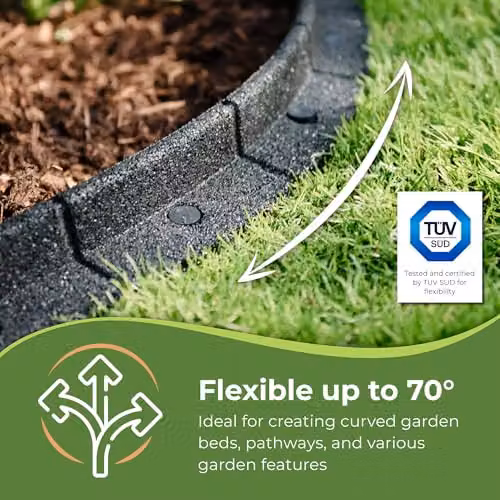 FlexiBorder Black Rubber Flexible Garden Edging Border – 3