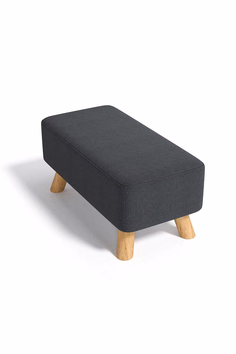 Living and Home Dark Grey Rectangular Tofu-shaped Footstool, Width: 57 cm – 2