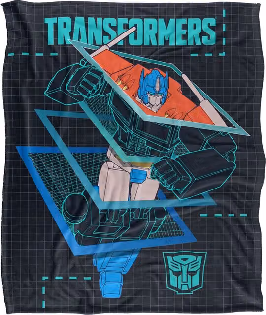 LOGOVISION Transformers Schematic Break Optimus Prime Super Soft Fleece Throw Blanket, W/D: 152 x 127 cm, Multicolour – 6