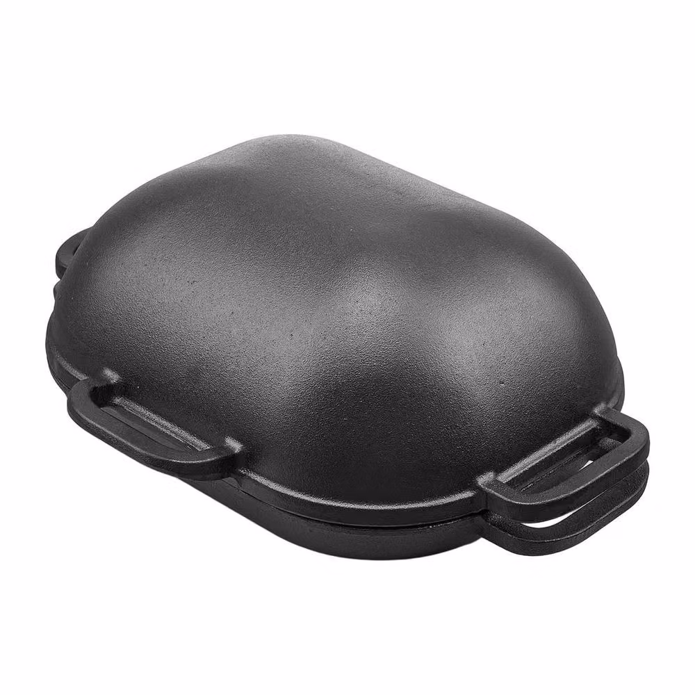 KORVIXA 2-in-1 Uncoated Cast Iron Bread Pot with Lid, Black, W/D/H: 100 cm – 2