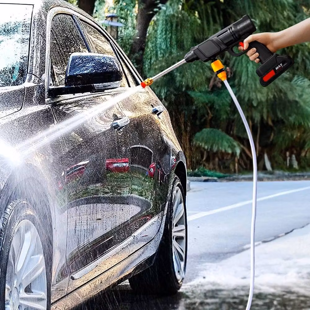 EONLION Cordless Electric Pressure Washer in Black with 2 Rechargeable Batteries and 1 Charging Adapter – 5