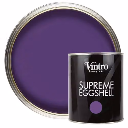 Vintro Purple Eggshell Paint, 1 Litre, for Interior and Exterior Use on Walls, Wood and Trim