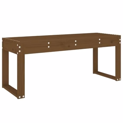 vidaXL Rustic Garden Bench in Brown Solid Pine, W/D/H: 110 x 38 x 45 cm – 1