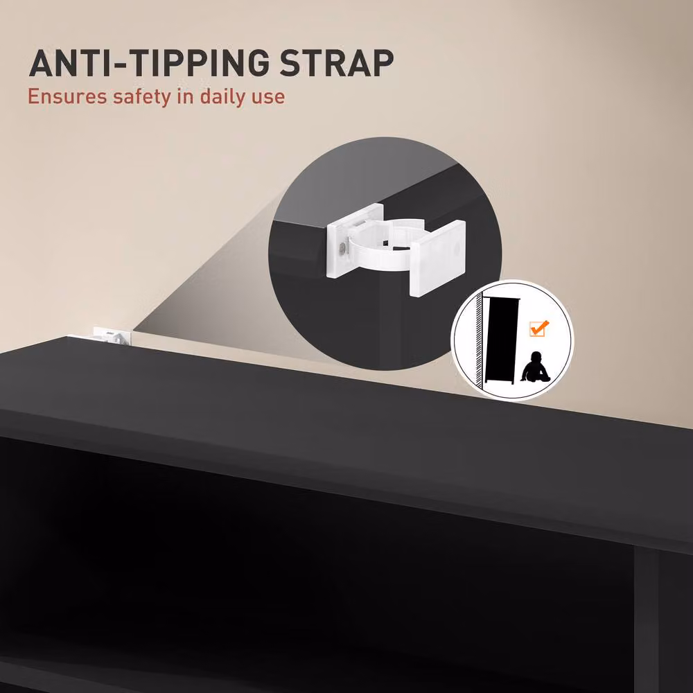 Rolipo 360 CD Media Storage Unit in Black with Adjustable Shelves and Media Compartments – 8