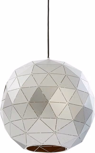 Orsina Geometric Metal Pendant Light with Silver Finish and Gold Interior