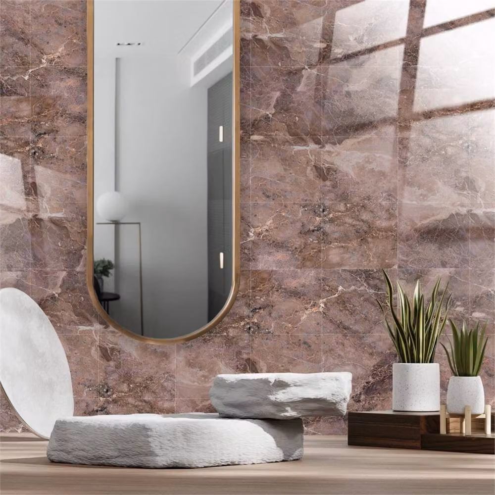 PAWNORA Copper Brown Marble Look Tile Stickers for Walls – 3