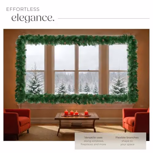 tectake Christmas Garland with Green Foliage and Leaves – 2