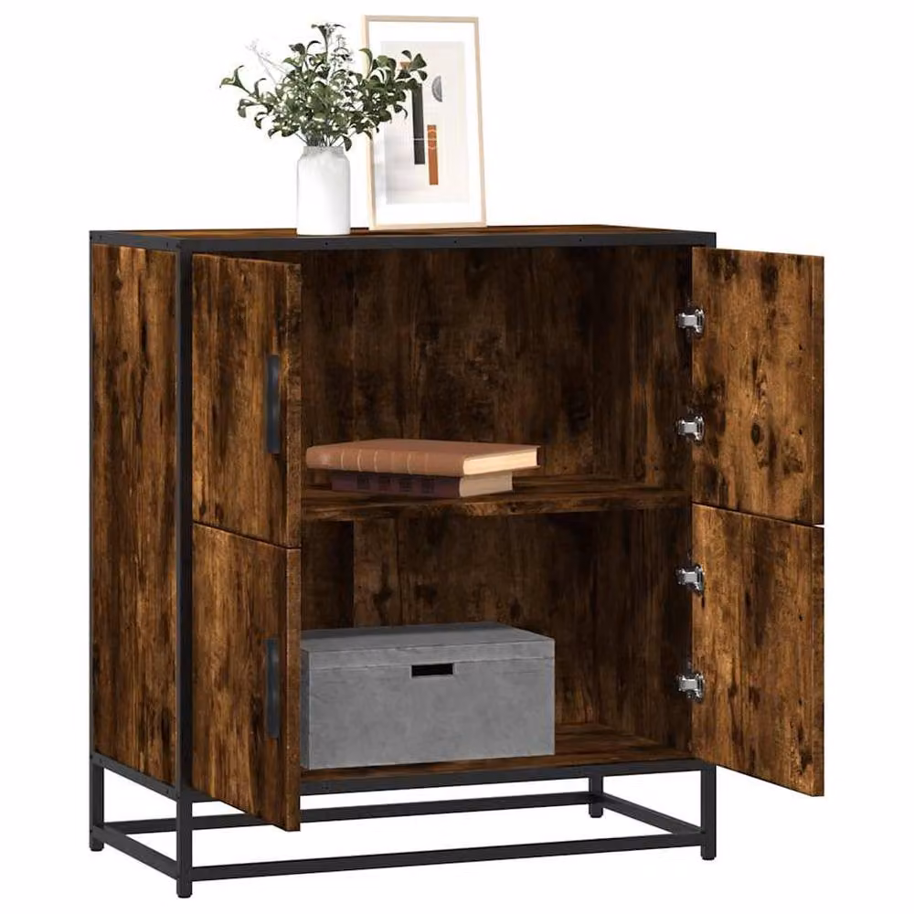 Berkfield Home Smoked Oak Sideboard in Brown, W/D/H: 68 x 35 x 76 cm – 2