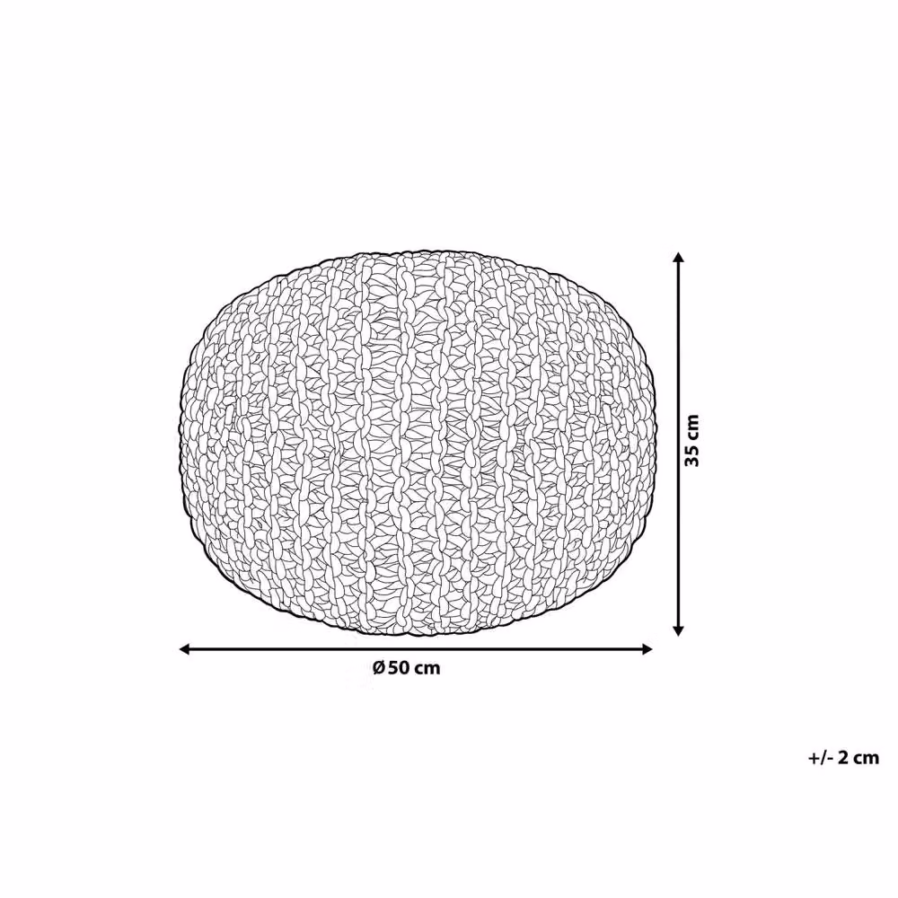 Wyld and Coco Grey Knitted Cotton Pouf, W/D/H: 50 x 35 x 35 cm – 3