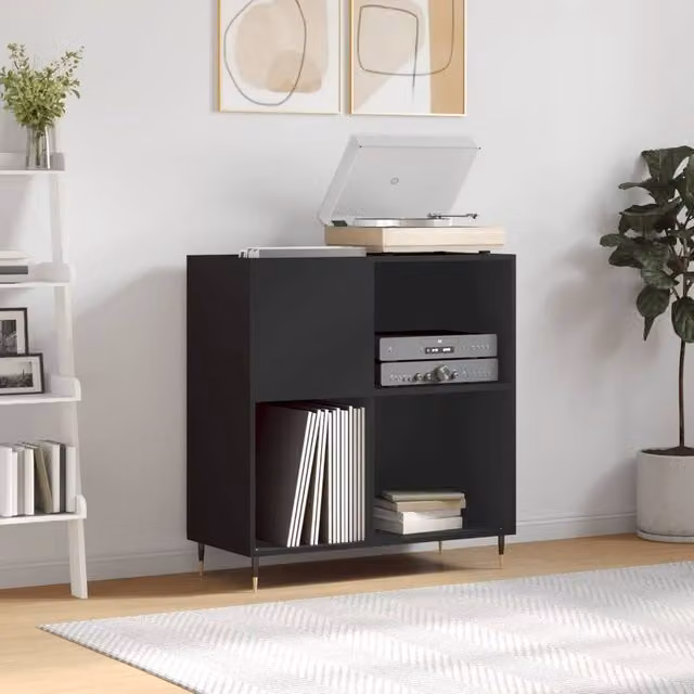 Berkfield Home Industrial Record Cabinet in Black, W: 84.5 cm, D: 38 cm, H: 89 cm – 1