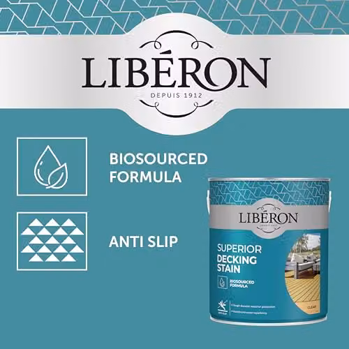 Libéron Superior Decking Stain for Exterior Wood, Light Silver, 5L – 2