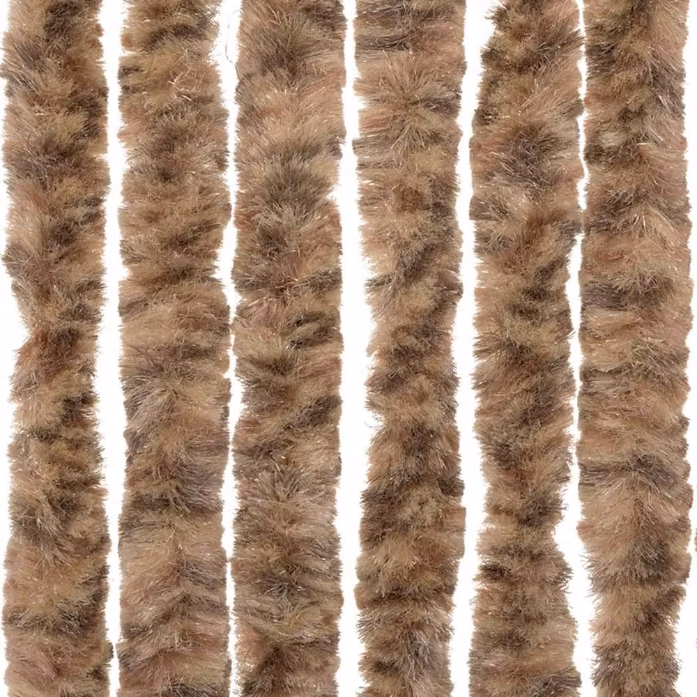 Berkfield Home Chenille Thermal Insulating Fly Curtain in Beige and Brown, W/H: 90 x 220 cm – 6