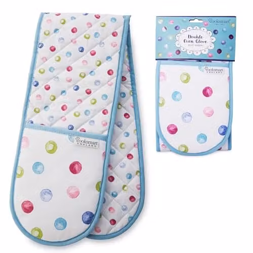 Cooksmart Non-Slip Multicolour Cotton Double Oven Gloves