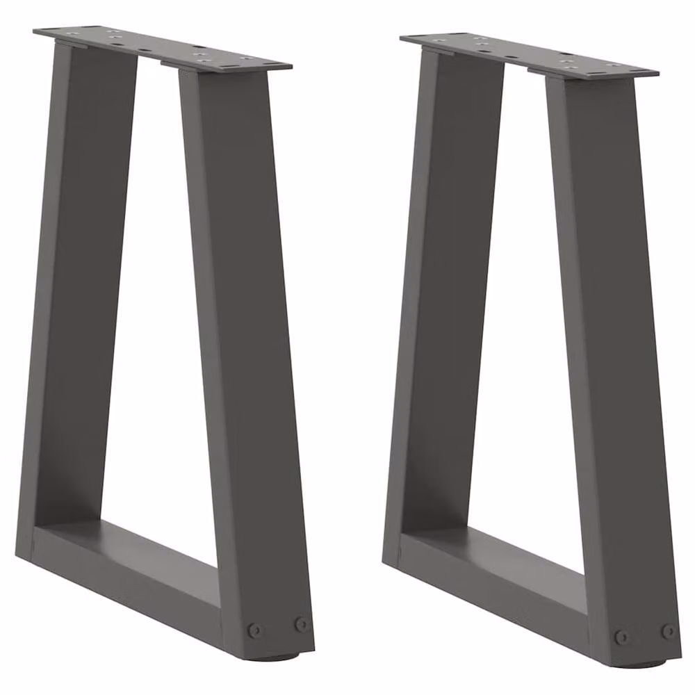 Berkfield Home Modern V-Shape Dining Table Legs, 2 Pieces, Anthracite Grey, H: 38 to 43.3 cm – 2