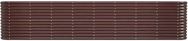 Berkfield Home Garden Raised Bed in Brown Powder-coated Steel, W: 332 cm, D: 40 cm, H: 68 cm – 1