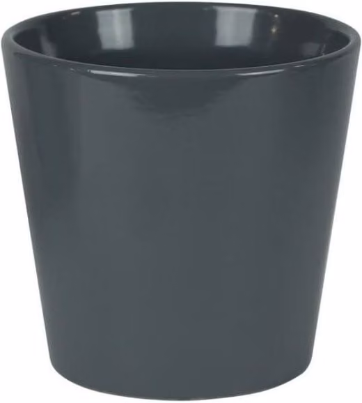 KDMD Hortus Vienna Glossy Grey Ceramic Pot, 2 Pack