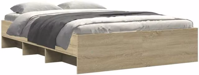 Berkfield Home Sonoma Oak Small Double Bed Frame with Drawers in Beige – 1