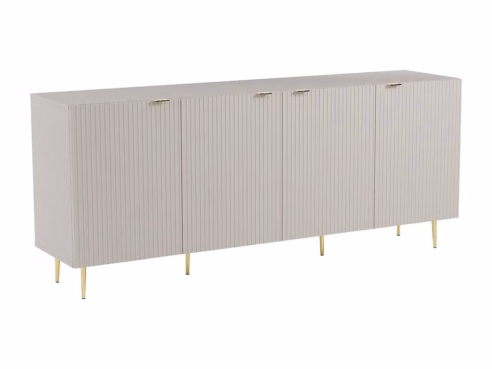 YESINIA Vente-unique Buffet with 4 Doors in Beige and Gold MDF and Steel – 2