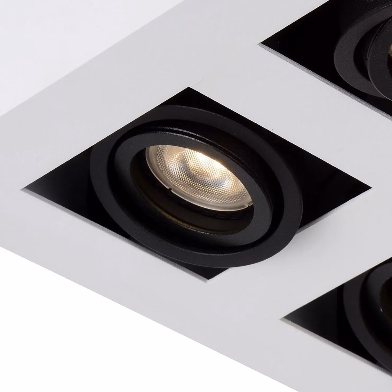 Lucide XIRAX Dimmable and Adjustable Square Indoor Ceiling Spotlight in White, GU10 – 3