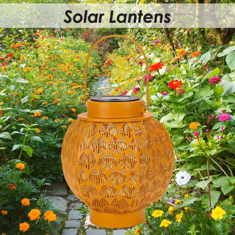 VFM e-Store Solar LED Garden Lantern in Yellow, W/D/H: 18 x 15 x 18 cm – 3