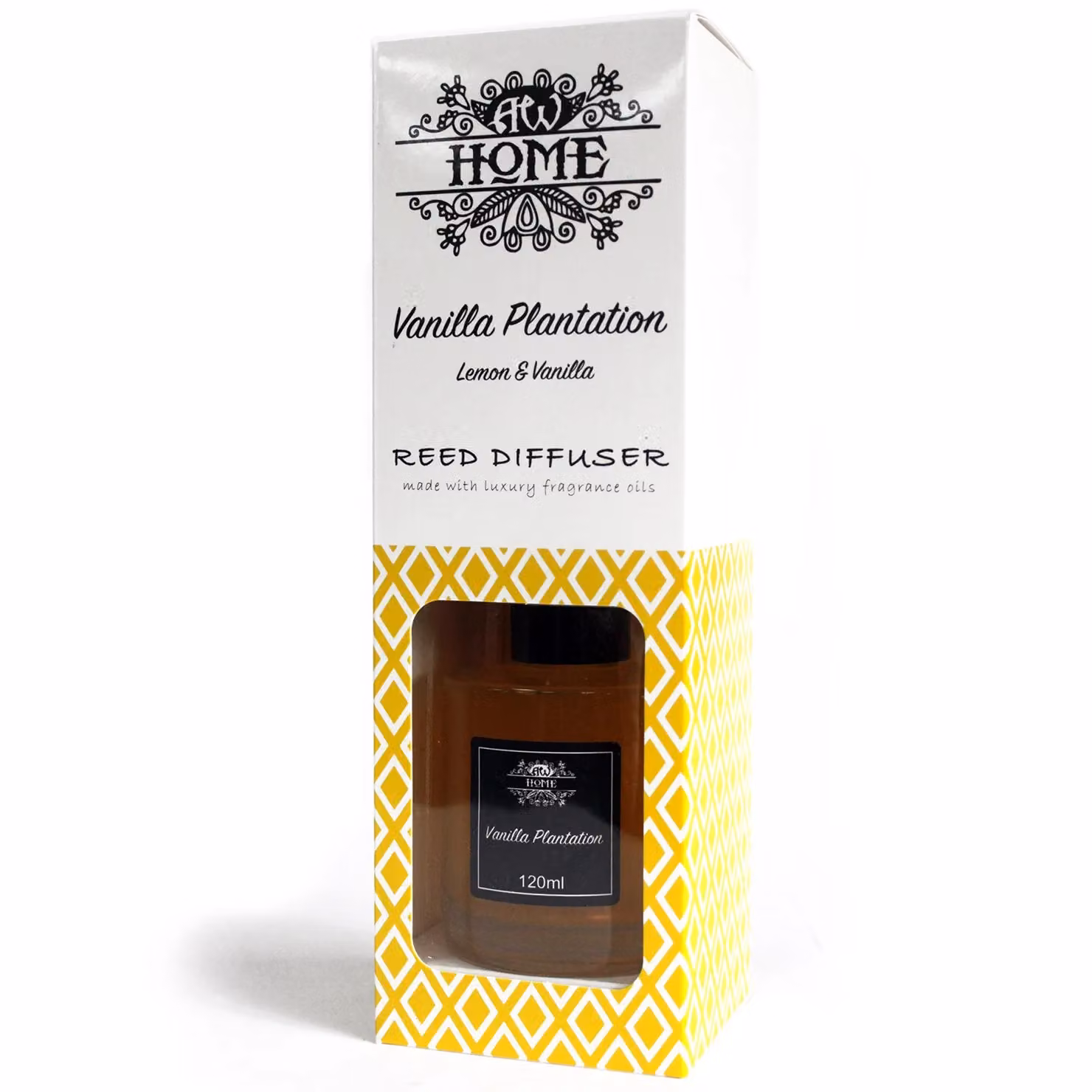 KDMD Vanilla Plantation Reed Diffuser, 120ml, Yellow – 2