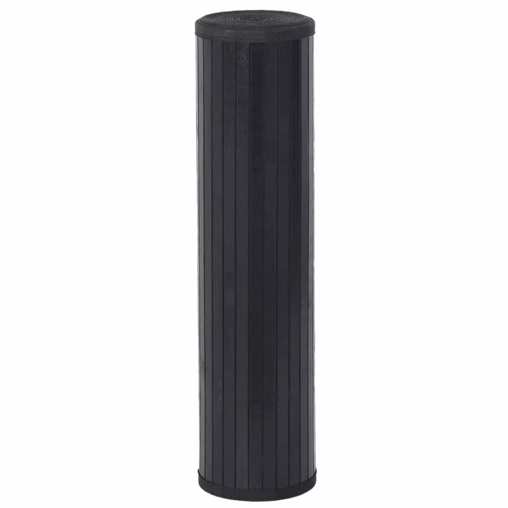 Berkfield Home Rectangular Bamboo Rug in Black, W/D/H: 70 x 200 cm – 1