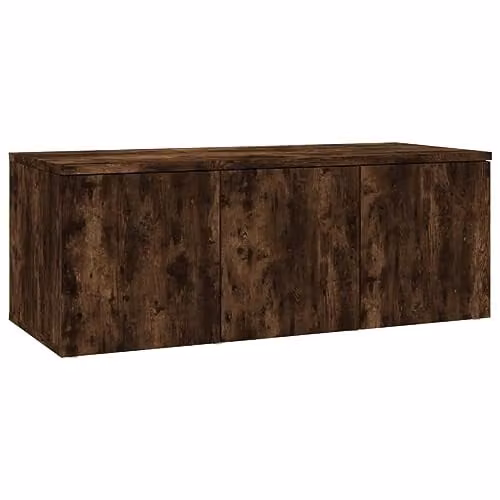 vidaXL Modern TV Cabinet in Smoked Oak Brown, W/D/H: 80 x 34 x 30 cm – 1
