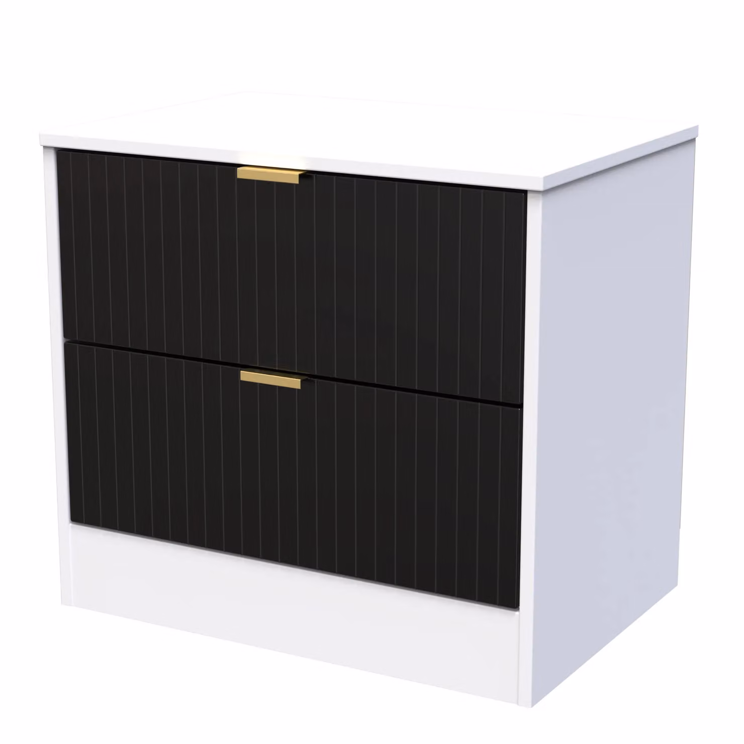 Ready Assembled 2 U Denver 2 Drawer Side Table in Black – 2