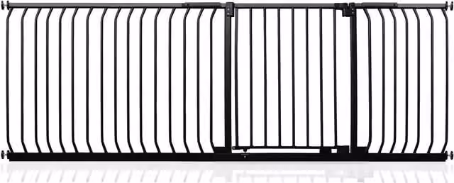 Safetots Elite Pressure Baby Gate, Swing Door, Matt Black, Width: 207 cm - 216 cm