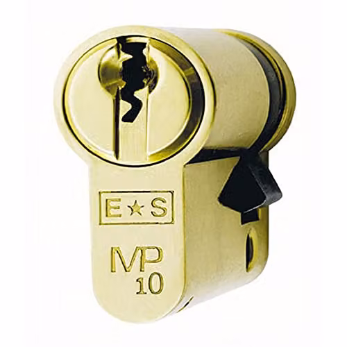Loops 42mm Euro Single Cylinder 10 Pin Door Lock in Polished Brass Gold