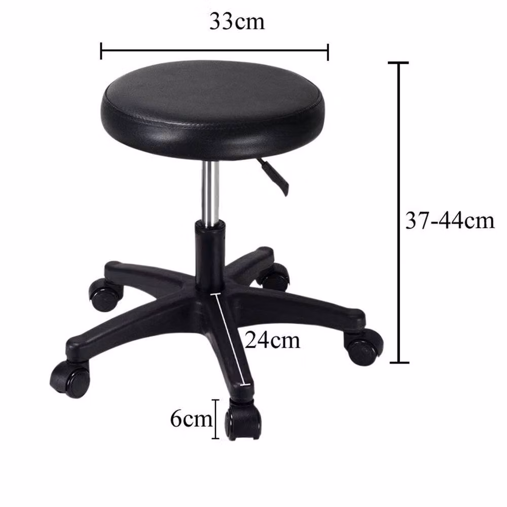 KORVIXA Black Swivel Stool Adjustable Height Chair, W/D: 100 x 100 cm – 2