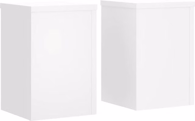 Berkfield Home Set of 2 White Modern Square Plant Stands, W/D/H: 20 x 20 x 30 cm