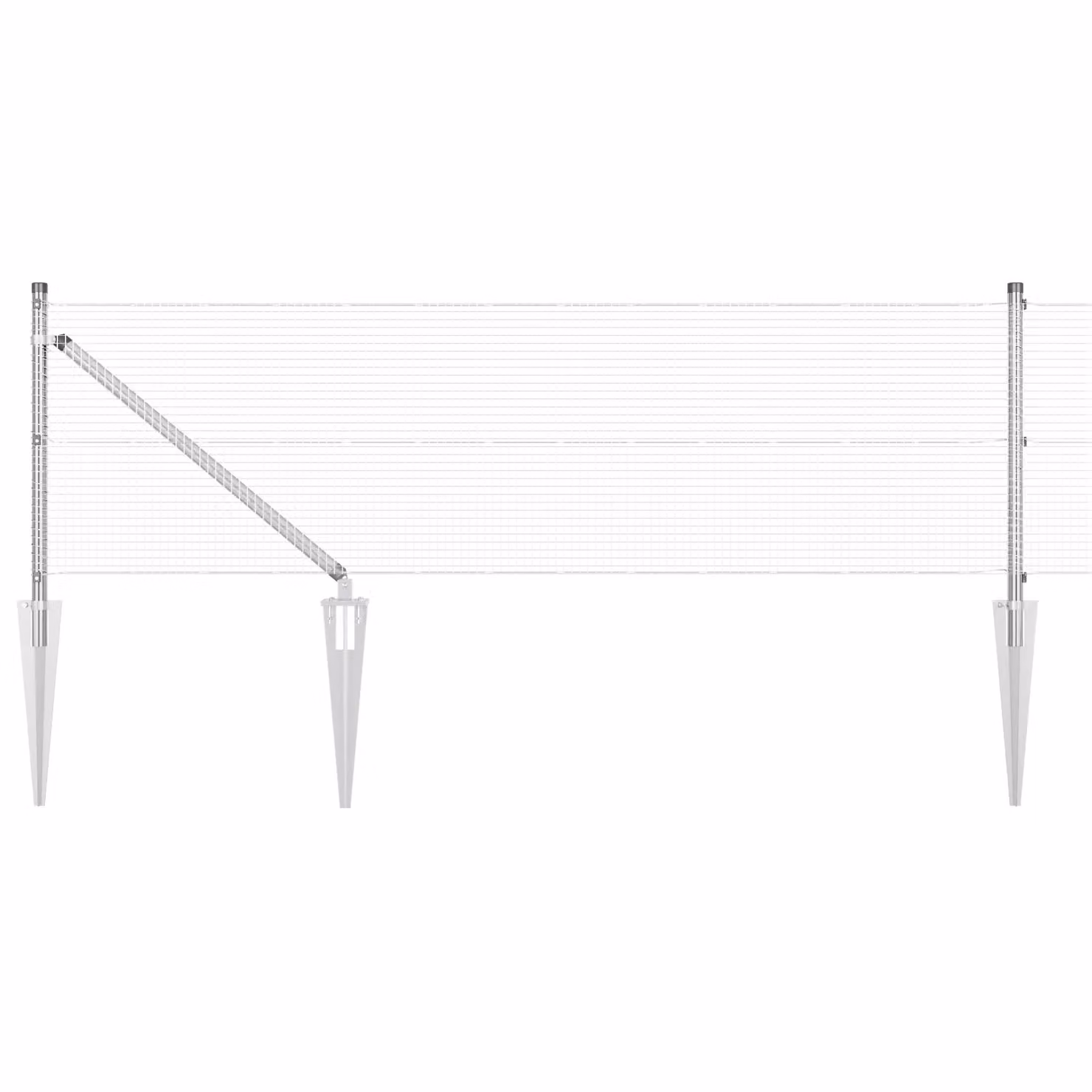 Berkfield Home Silver Galvanised Steel Welded Wire Fence with 13 Spike Posts, 0.6 x 50 m – 2