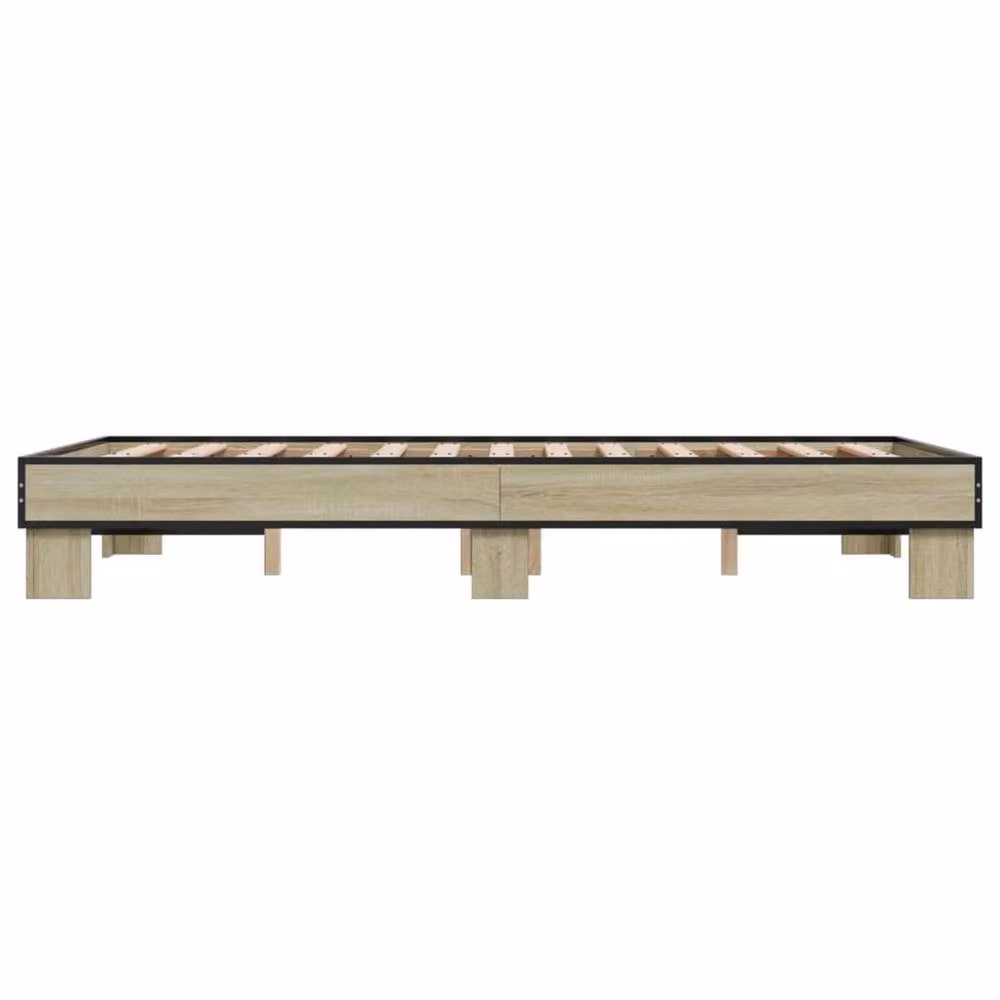 Berkfield Home Sonoma Oak Bed Frame in Beige, Small Double, W/D/H: 120 x 200 cm – 3