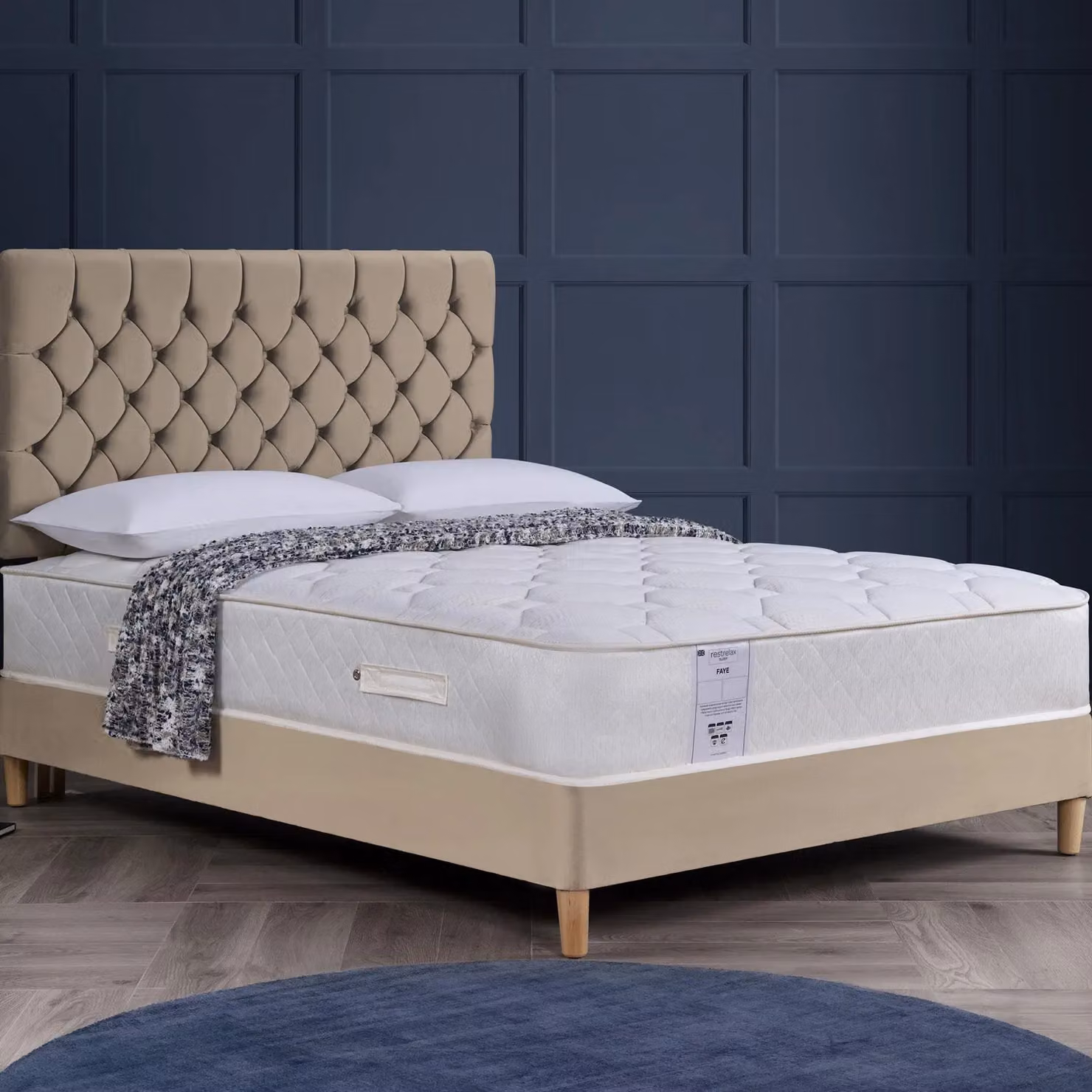Rest Relax Faye 1000 Pocket Sprung Quilted Mattress, Medium Tension, White, W/D/H: 150 x 200 x 25 cm – 2