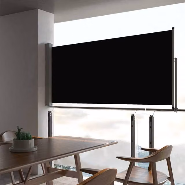 Berkfield Home Retractable Side Awning in Black, W/D/H: 300 x 60 cm
