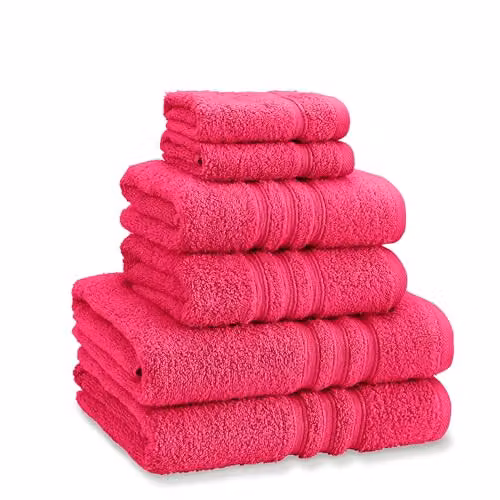Catherine Lansfield 6 Piece Cotton Towel Bale Set in Pink – 1