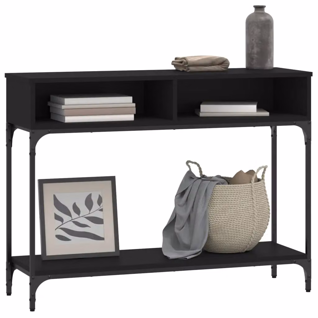 Berkfield Home Black Console Table in Engineered Wood, W/D/H: 100 x 30.5 x 75 cm – 3