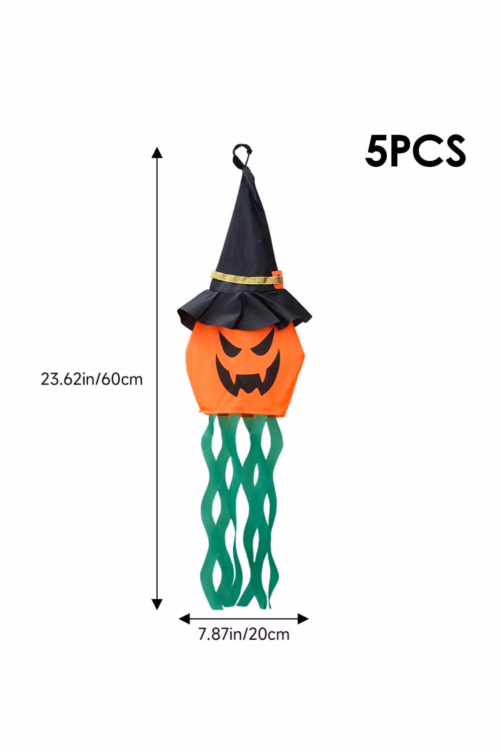 H&O Direct Halloween LED Ghost Pumpkin Hanging Decoration in Multicolour, Orange and Green – 2