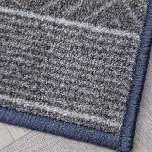 runrug Walton Grey Geometric Hallway Runner Rug, Non-Slip and Stain-Resistant, W: 100 cm, D: 240 cm, H: 0.8 cm – 4