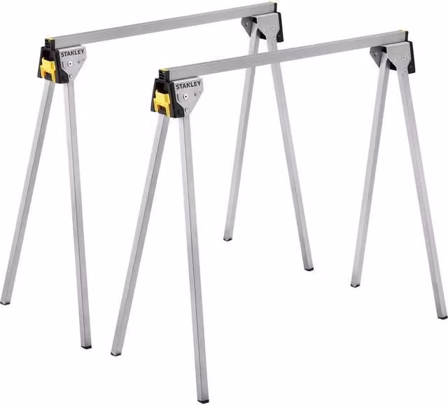 Stanley Essential Metal Saw Horse Pack of 2 in Silver