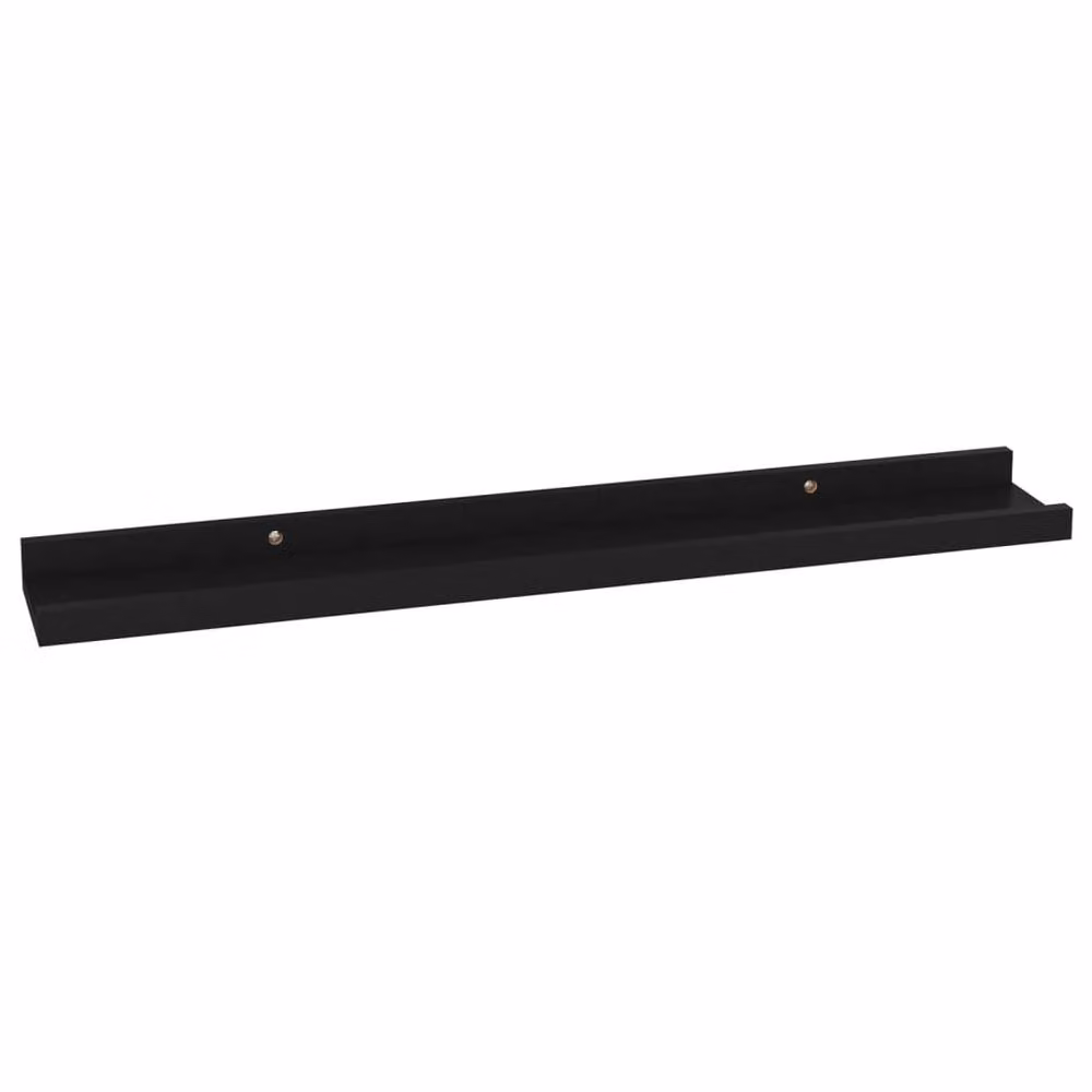 Berkfield Home Decorative Wall Shelves, 4 Piece Set, Black, W: 60 cm, D: 9 cm, H: 3 cm – 4